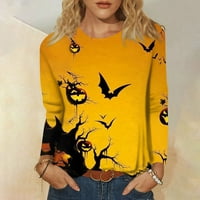 Ženska košulja za košulje za Halloween s dugim rukavima na dugim rukavima na vrhovima za Dan zahvalnosti