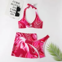 Ženski kupaći kostimi Bikini set Split tijelo uzorak tiskanje svježi bikini tri seta bikini kupaći kostimi
