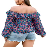 Grianlook dame casual prevelizirani bluza od ramena cvjetna tiskana majica Loungewebward Plus veličine