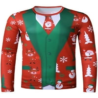 NOLLA Muška Božićna majica Crew Crt Xmas Dugi rukav Basic Tee Muns Comfy Pulover Muška snjegovina za