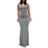Outfmvch ženske haljine Solid BodySuit Sling haljina Slim dugačka haljina za home