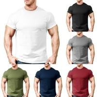 Mens casual mišić Teretana Fitness Workout Slim majica s kratkim rukavima The bluza The Tee Armygreen