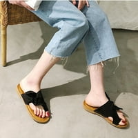 DMQupv Clear Platform sandale za žene modni leptir-čvor Ženske rimske ženske sandale Žene žene tenske sandale Sandal crna 7,5