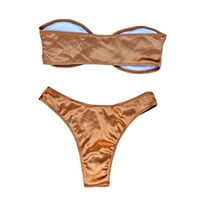 Teen Bikinis Ženski bandeau zavoj bikini set push up brazilski kupaći kostimi za cipele za cipele sa