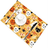 Slatka Halloween lobanja placemat držač ploče od 6, zaštitni stolni prostirci