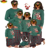 Porodica Sutnice Usklađivanje božićne pidžame postavljeno jeleer Ispis dugih rukava na vrhu plažene