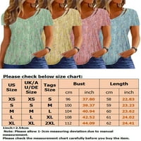 Niuer Women T Majica Cvjetni print Majica Kratki rukav Ljetni vrhovi Comfy Tunic bluza V izrez Tee Light