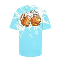 Žene Summer Oktoberfest T-košulje Vintage Color blok pivo tiskani pulover Crew Crt kratkih rukava Casual