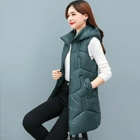 Guvpev ženska jesen i zima srednje duljine s kapuljačom s kapuljačom, donje pamučne jakne od jakne -
