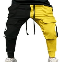 Muški hip hop Slim Fit stants Atletic Jogger Dno Dukseri Colorblock Athletic Pantalone Joggers sa džepovima