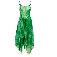 Ljetne haljine za žene okrugla dekolte modna cvjetna dužina gležnja sunčana haljina bez rukava zelena