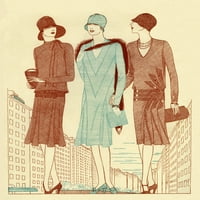 Modne dame u gradskom posteru Print Mary Evans Peter & Dawn Cope Collection
