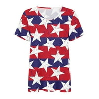 Oalirro Američka zastava Cvjetna bluza 4. jula Ljetni vrhovi za odmor za žene Patriotsko neovisnosti