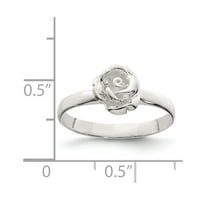 Bijeli sterling srebrni prsten za prsten ruža