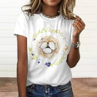 Kakina s Henley majice za žene tiskane majice s kratkim rukavima, bluza Labavi vrhovi plus veličina
