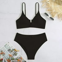 Ženska nova Split Solid Bikini duboki V High Sheik kupaći kostimi za žene plus veličina plivanja za