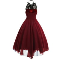Haljina za žene V-izrez Modni gotički stil Seksi banket festival Haljina čipka Vintage haljina Šifonska