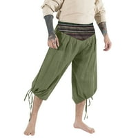 Duksevi za muškarce Modni povremeni ispisani posteljini džep elastične pojaseve hlače
