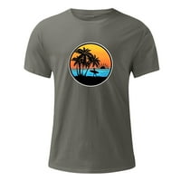 Amidoa mišićne majice za muškarce Ljetne casual palma Grafičke majice Slim Soft Opremljen kratkim rukavima