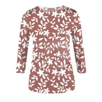 Cyzz prodavač modni ženski ispis jesen i zimski casual okrugli vrat tiskani dugi rukavi ružičasti s