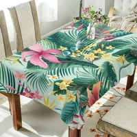 Pravokutnik stolnjak tropski uzorak sa hibiskusom i plumerijom koji se može popraviti otporna na stol