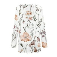 Bluze za žene Dressy Ležerne modne modne labave dugih rukava okrugla vrata božićne tiskarske majice
