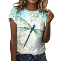 Majice za žene Ljeto Žene kratkih rukava Cvjetni cvjetni cvjetni tiskani TOP T majice Ležerne majice