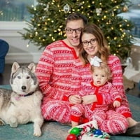 Božićne pidžame za porodicu, podudaranje porodičnih božićnih PJS setovi crvene elk tiskane gornje spavanje