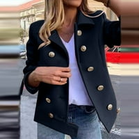 Pedort Womens Metallic Button Blazer jakna Ženska poslovna casual Blazer radna kaputa mornarica, 2xl