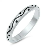 Oksidirani sterling srebrni dizajner vječne vezene prstene 6