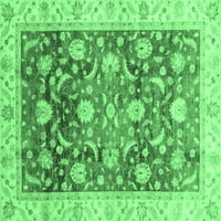 Ahgly Company Zatvoreni kvadratni orijentalni smaragd zeleni tradicionalni prostirci, 6 'kvadrat