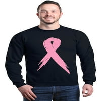 Trgovina4EVER Muška ružičasta vrpca za ark dojke podržava Crewneck Duks srednje crne