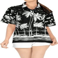 Bay ženska havajska majica Plaža Aloha Party Casual odmor XXL Crna, gola čista palma