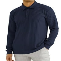 Zodanni Muški vrhovi bluza s dugim rukavima obična fit polo majica casual majica ured za majice mornarice