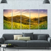 Dizajnerska art 'Rižinska polja na terasičko panorama' Fotografski ispis višedijelna slika na platnu