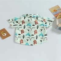 Bagilaanoe Toddler Baby Boys Ljetna košulja kratkih rukava tipka za ispis 3T 4T Dječja povremena odjeća