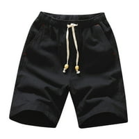 Teretne kratke hlače za muškarce modni ljetni džepni džepni džet pamučni posteljina kratka ploča crna
