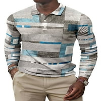 Cindysus Men TEE rezervat The Majice Geometrijska print polo majica Radna bluza Slim Fit Majica Style