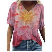 Ljetne majice Žene kratkih rukava plus veličine Vrući VAC casual workout t majica Labavi cvjetni bluze