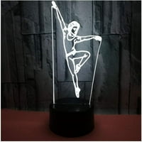 Baletne plesne igračke 3D iluzijska noćna lampa, kreativna RGB LED, ukrasi božićnih rođendana Balerina