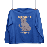 Kimaran meow ide? Smiljana mačka grafička umjetnost majica unise dugih rukava