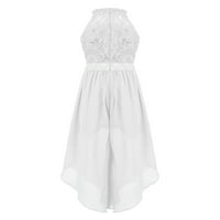 ZDHOOR Kids Girls Chiffon Romper haljina Posebne prilike Maxi haljina Birthday party djeverska haljina bijela 16