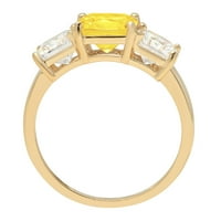 4.0ct kvadrat smaragdni rez žuti simulirani dijamant 18k žuti zlatni godišnjički angažman kamena prstena
