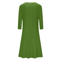 Dadaria HomeComing haljine plus veličina sa rukavima Ženska modna mala fit udobna gumba V-izrez pune