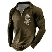 Tosmy muške majice Muški novi mali 3D tiskani uzorak s dugih rukava ulica moda pulover casual muške