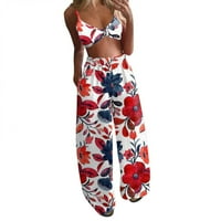 Dadaria Outfits za žene Ljetne hlače postavljaju boemske cvjetne vrhove od kamena + hlače široka noga
