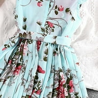 Rovga casual haljine za djevojčice Ležerne haljine Ljeto Schoop cvijet za ispis bez rukava bez rukava s otvorenim rukama rušenje haljina za rođendanske haljine