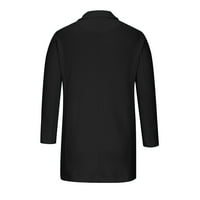 Dugi jakne za blazer za žene svijetlo modni topli kaput kardigan zimski čvrsti dugi rukav odjeću crna