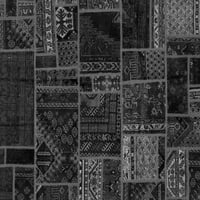 Ahgly Company Zatvoreni kvadratni orijentalni sivi rubni prostirke, 3 'kvadrat