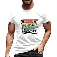 Majica za muškarce 3D kokosov drveće Print ljeto Plažni bluzes Tees kratki rukav Crew vrat na vrhu Havajskih